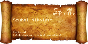 Szuhai Nikolett névjegykártya